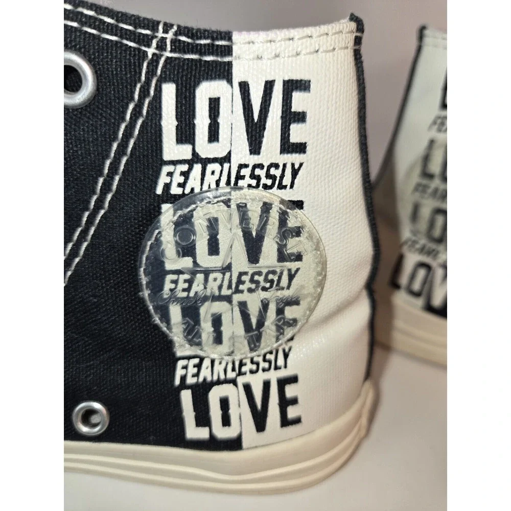 Converse Love Fearlessly Yourself First US 13 Black White Red Heart, Kids